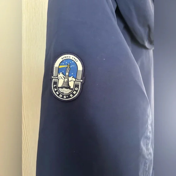 Lands’ End Squall Hooded Long Parka Winter Lined Warm Coat Parka Navy Blue - Picture 5 of 15